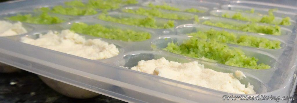 Chicken and Broccoli in Freezer Tray