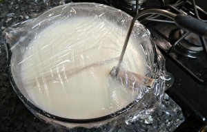 Milk ready for oven