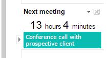 Google Calendar Next Meeting