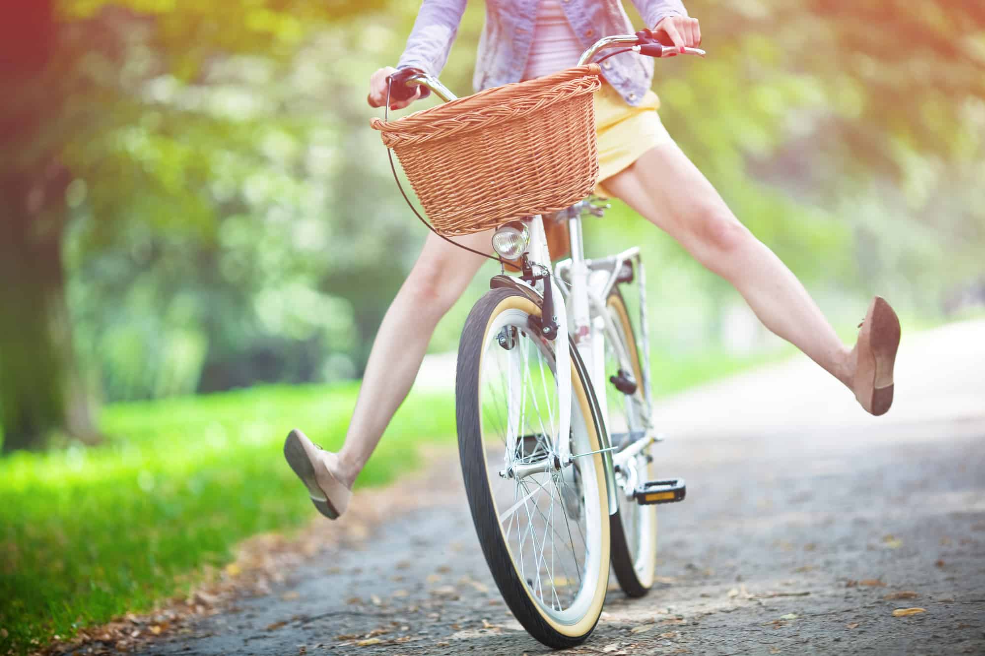 woman riding a bike