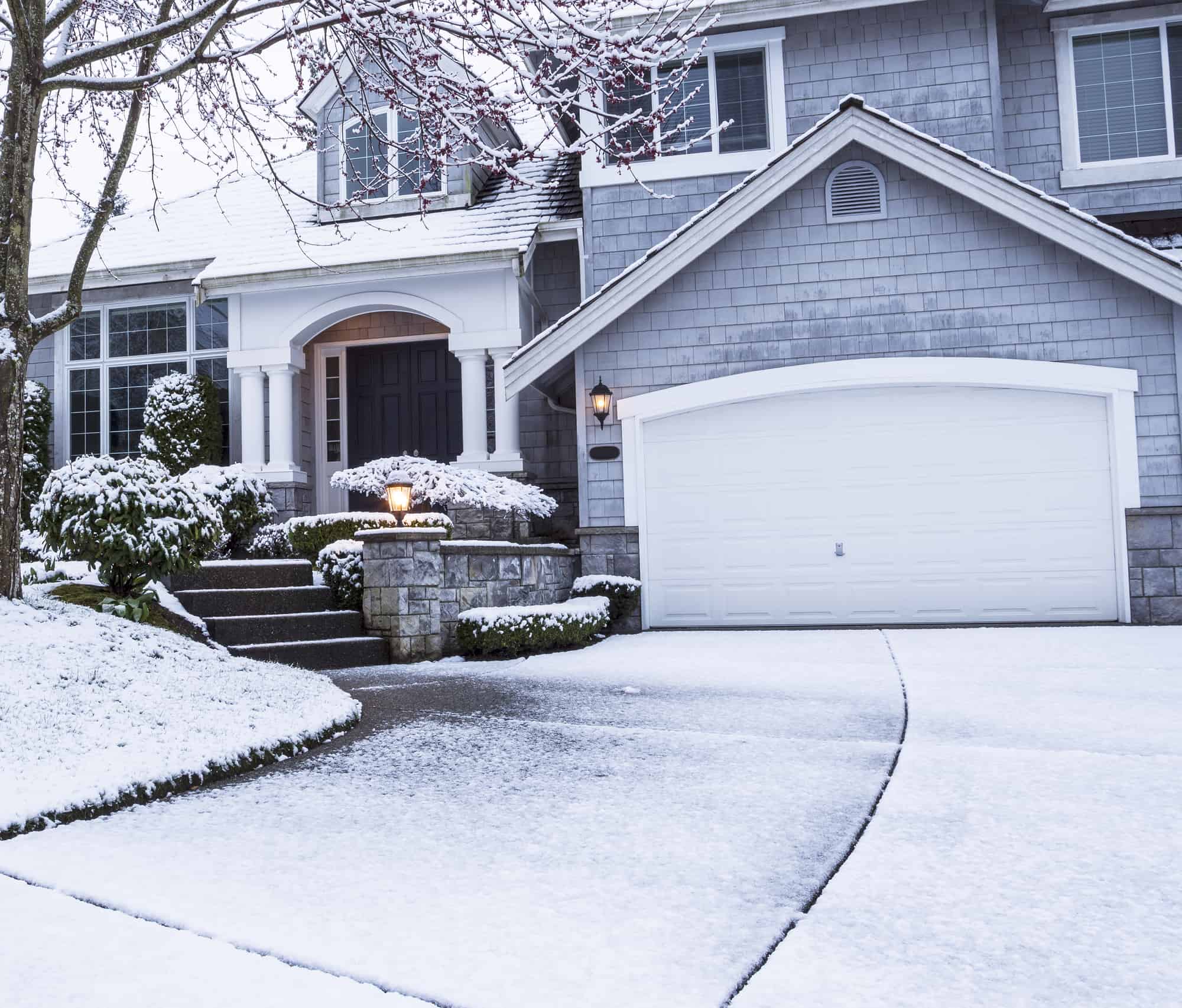 Snow on Driveway leading to home