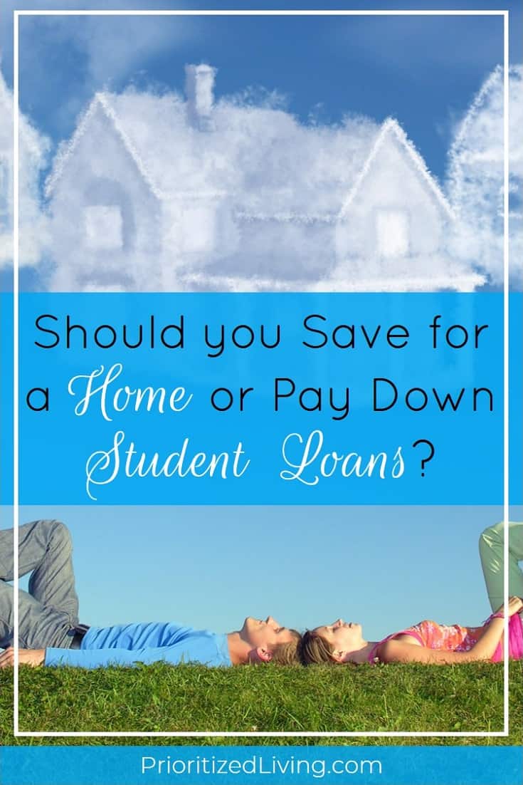 Should you pay down your student loan debt or save for a home down payment? Here's how you can choose the best financial path while juggling priorities. | Should You Save for a Home or Pay Down Student Loans? | Prioritized Living