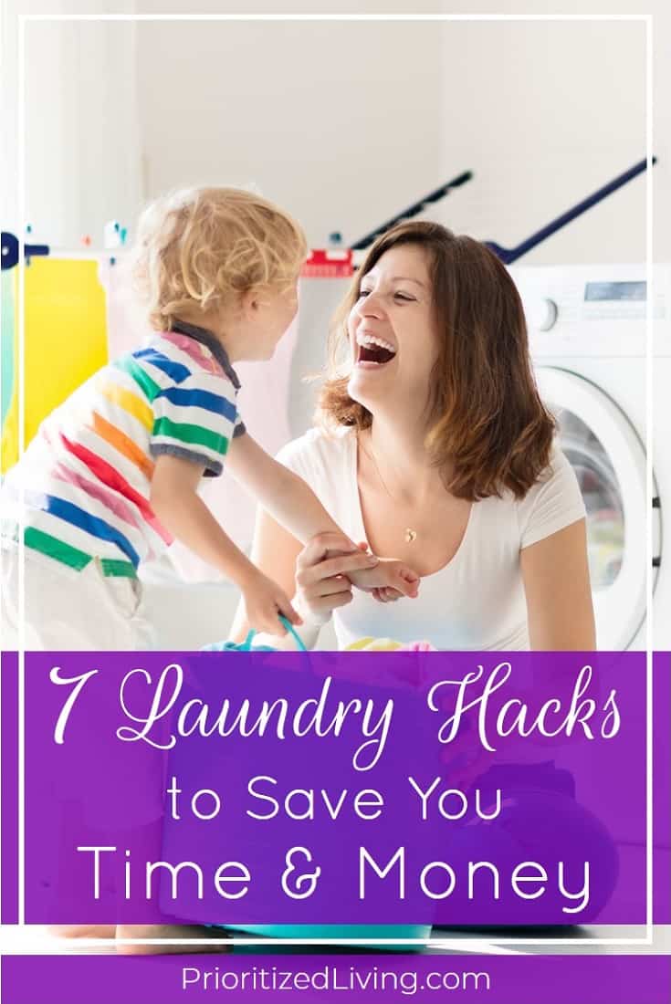 What if doing the laundry could be faster and easier? Cleaning clothes doesn't have to be a chore. Try these 7 laundry hacks to save you time and money! | 7 Laundry Hacks to Save You Time and Money | Prioritized Living