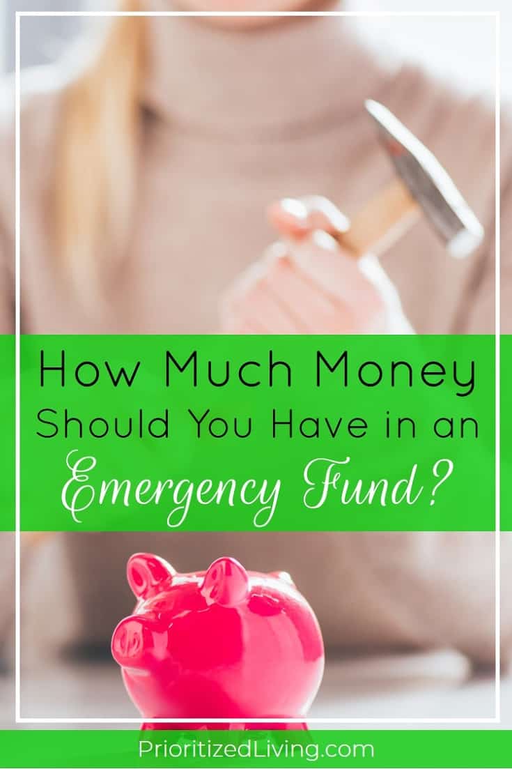 You know you need an emergency fund. But what's that magic target number? Here's how to figure out how much money YOU should have in savings. | How Much Money Should You Have in an Emergency Fund? | Prioritized Living