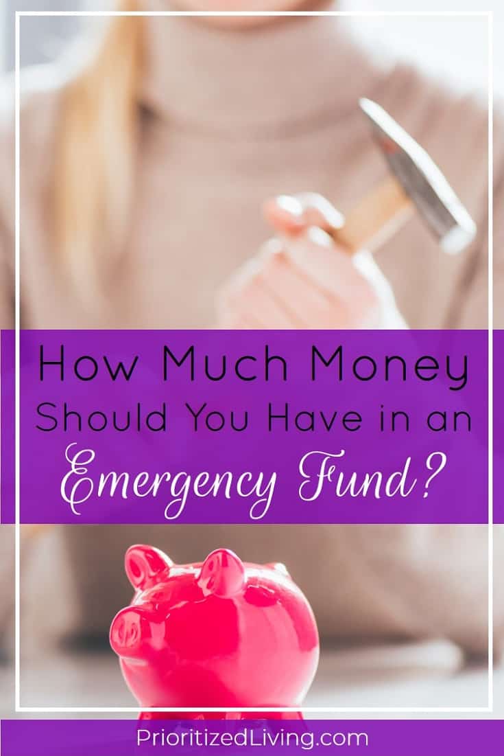 You know you need an emergency fund. But what's that magic target number? Here's how to figure out how much money YOU should have in savings. | How Much Money Should You Have in an Emergency Fund? | Prioritized Living