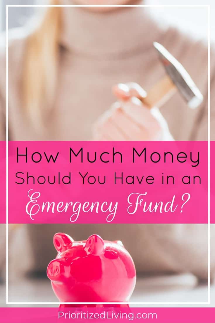 You know you need an emergency fund. But what's that magic target number? Here's how to figure out how much money YOU should have in savings. | How Much Money Should You Have in an Emergency Fund? | Prioritized Living