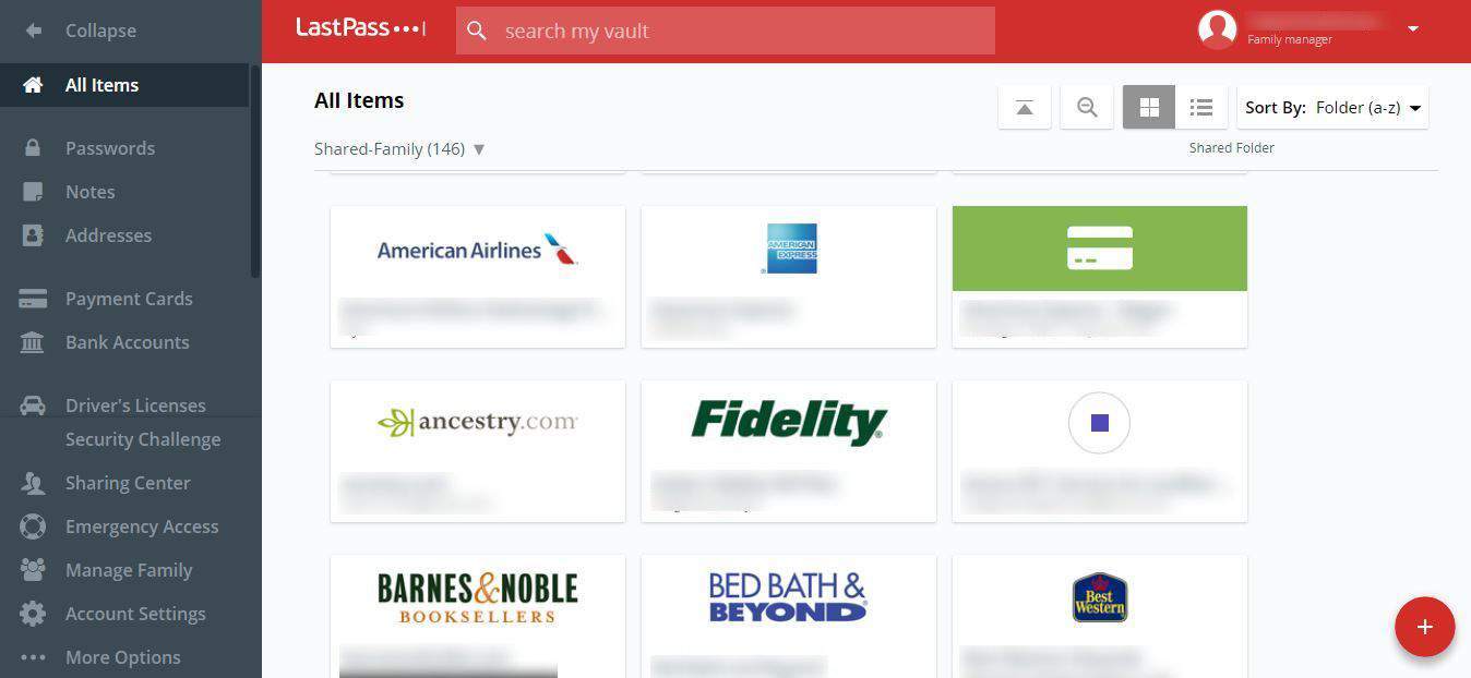 LastPass Shared Folder Screenshot