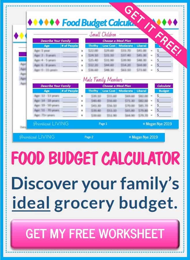 create food budget calendar