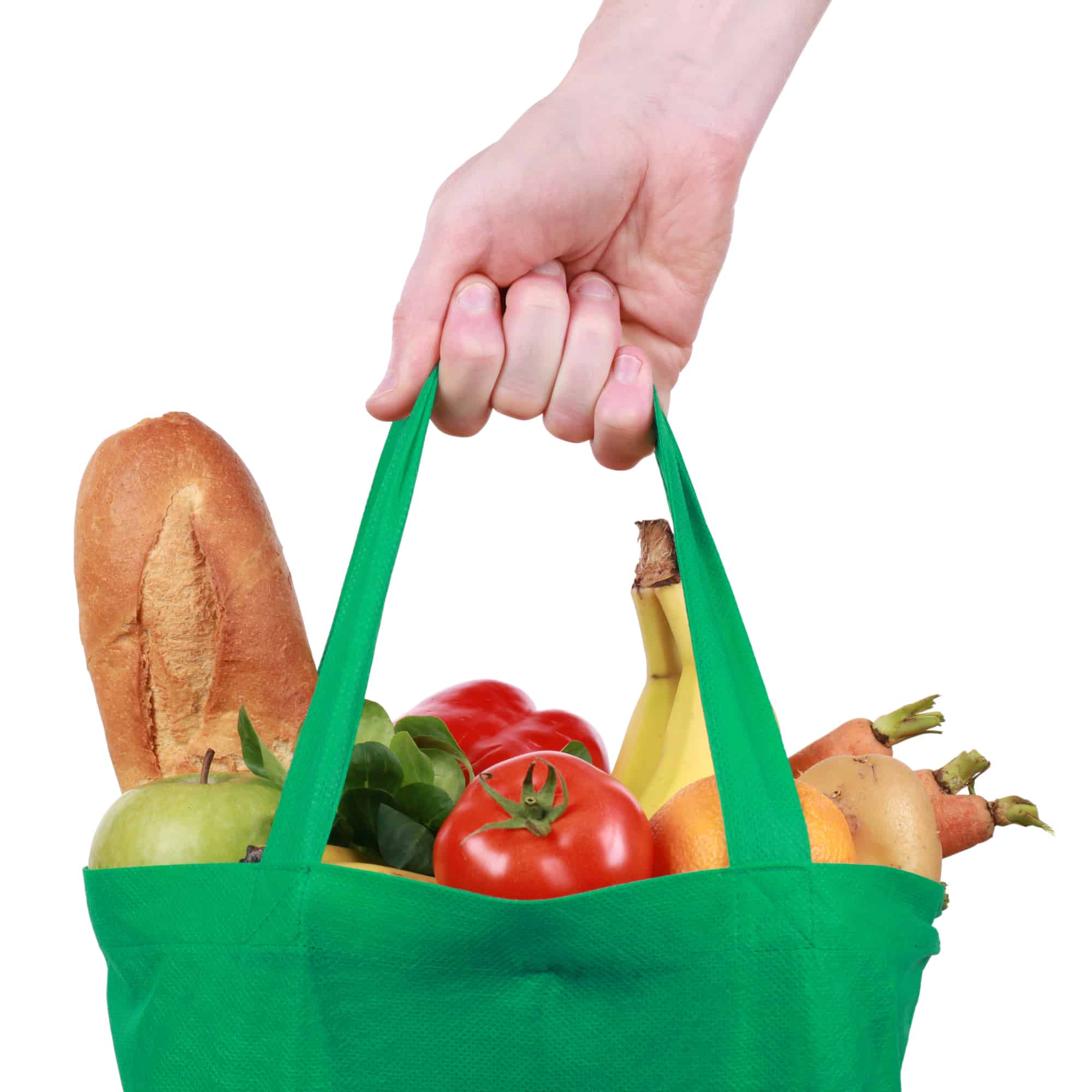 reusable shopping bag filled with produce