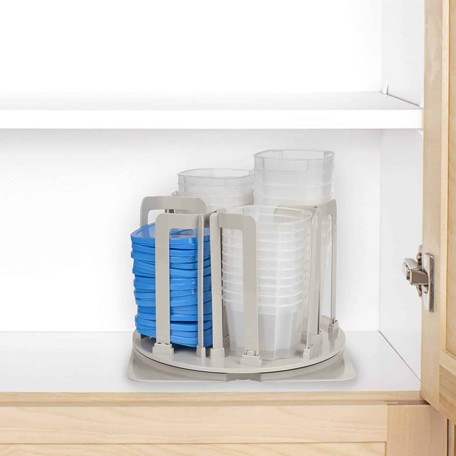 turntable Tupperware organizer