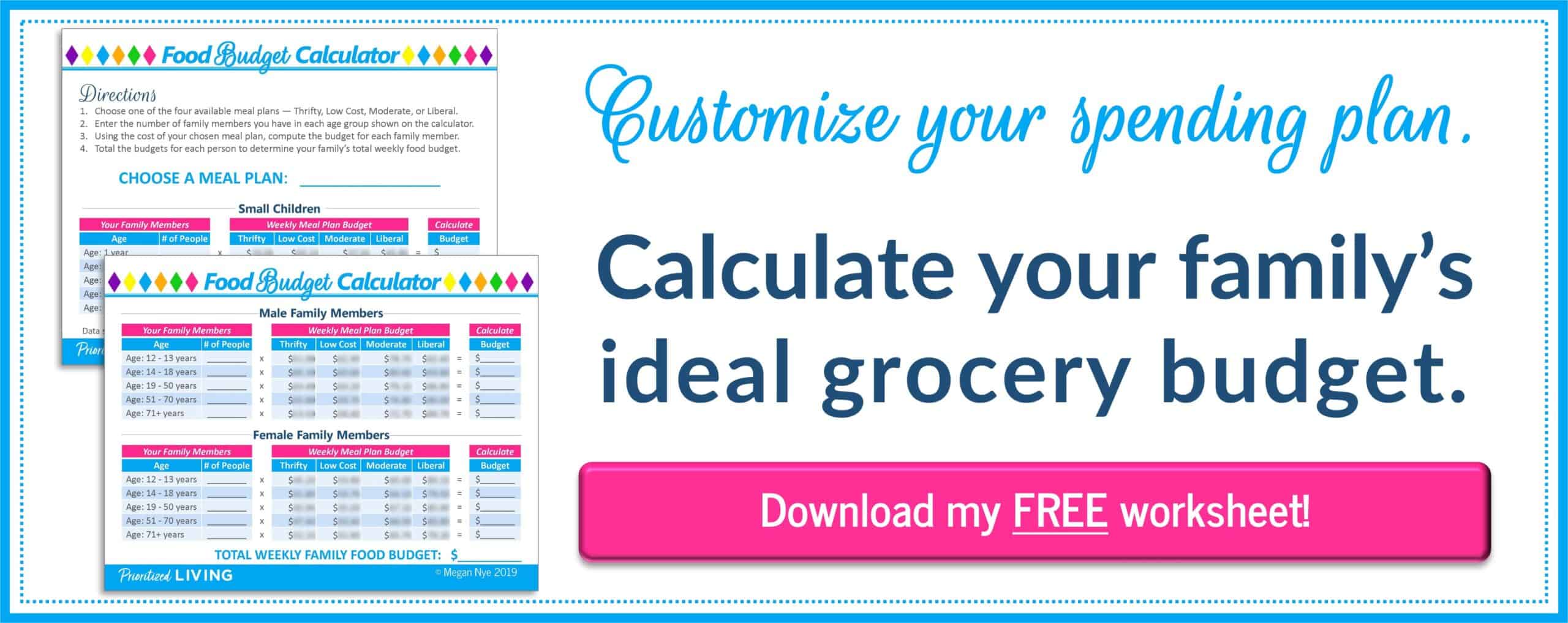 FREE Food Budget Calculator - CLICK HERE!