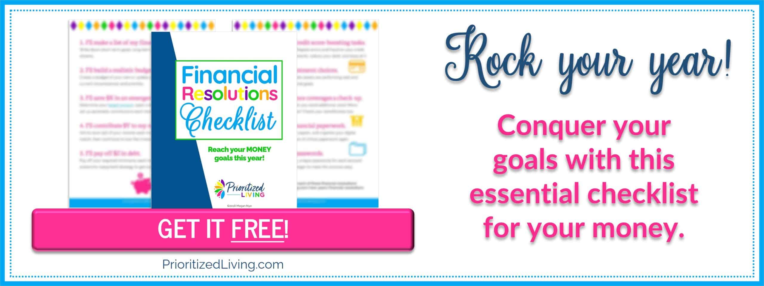 Get it free: Financial Resolutions Checklist